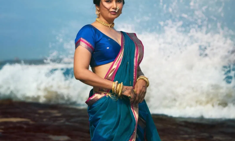 Prajakta Mali Shines in Traditional Nauvari Saree on the Cannes Red Carpet 1 Prajakta Mali